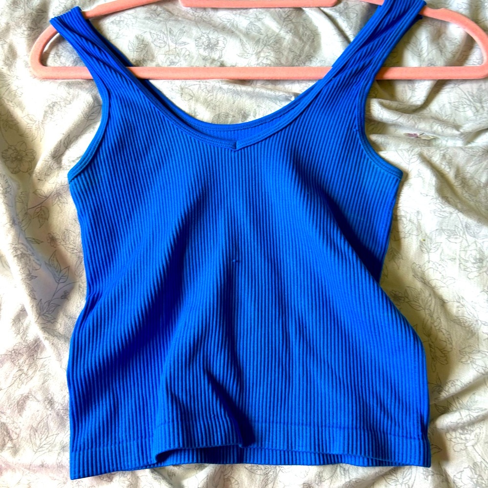 royal blue fitted tank; size S/M